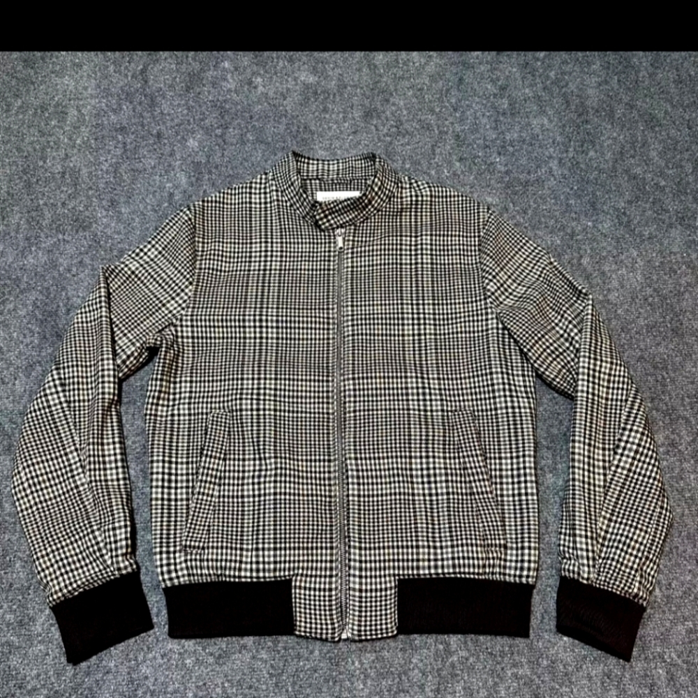 Men's or women's plaid bomber jacket